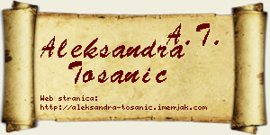 Aleksandra Tošanić vizit kartica